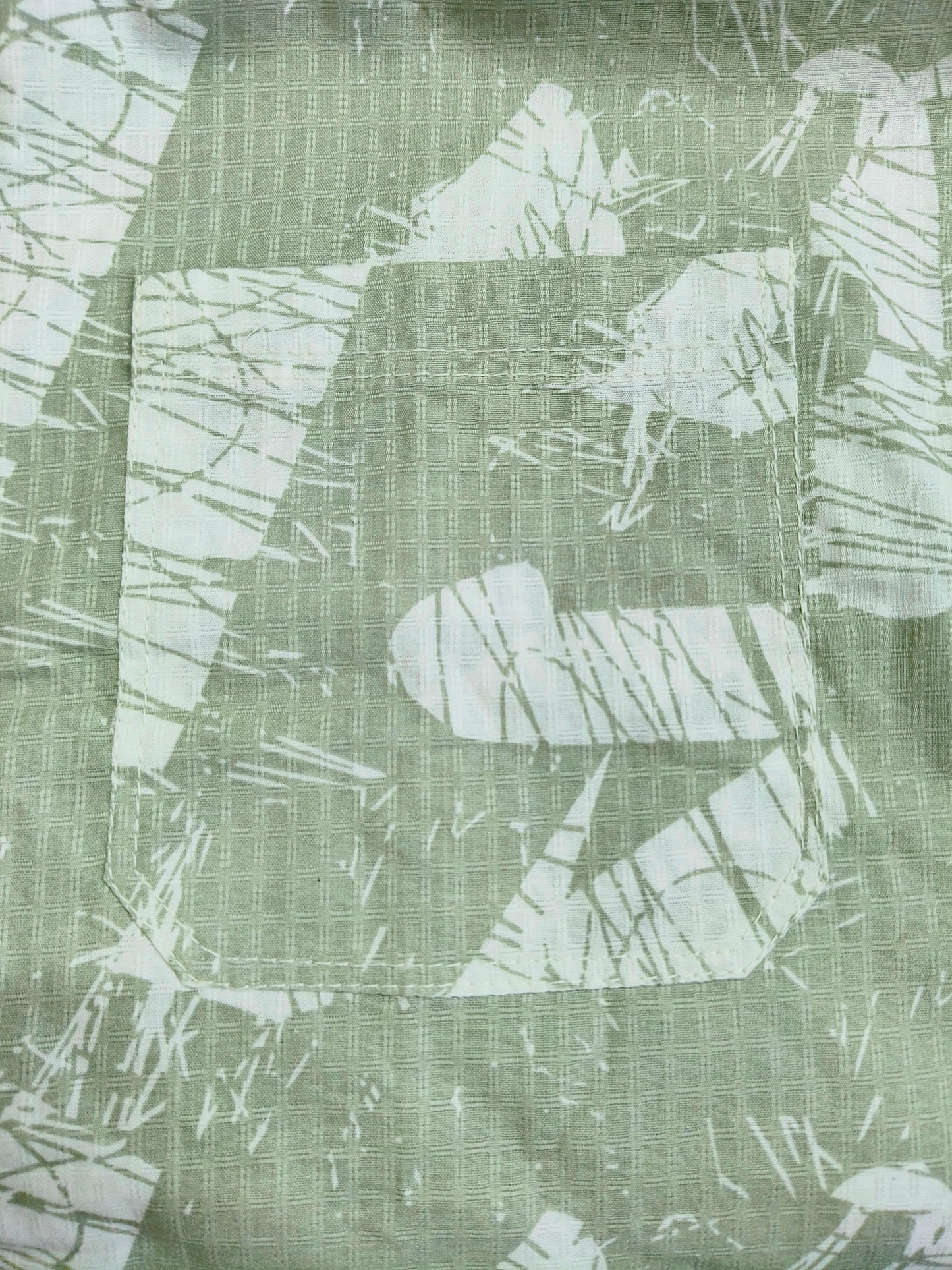 Men’s Mint Green Abstract Printed Cotton Casual Shirt – Full Sleeve