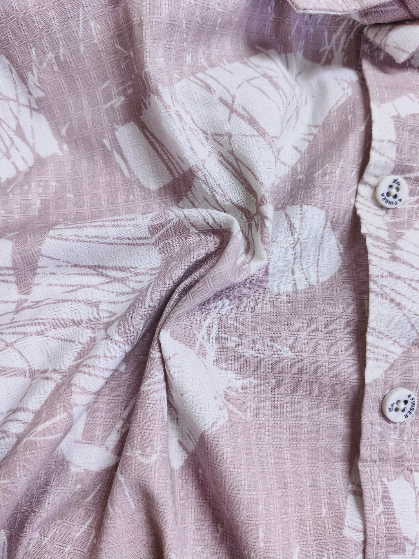 Men's Pink Abstract Printed Cotton Shirt – Casual Long Sleeve