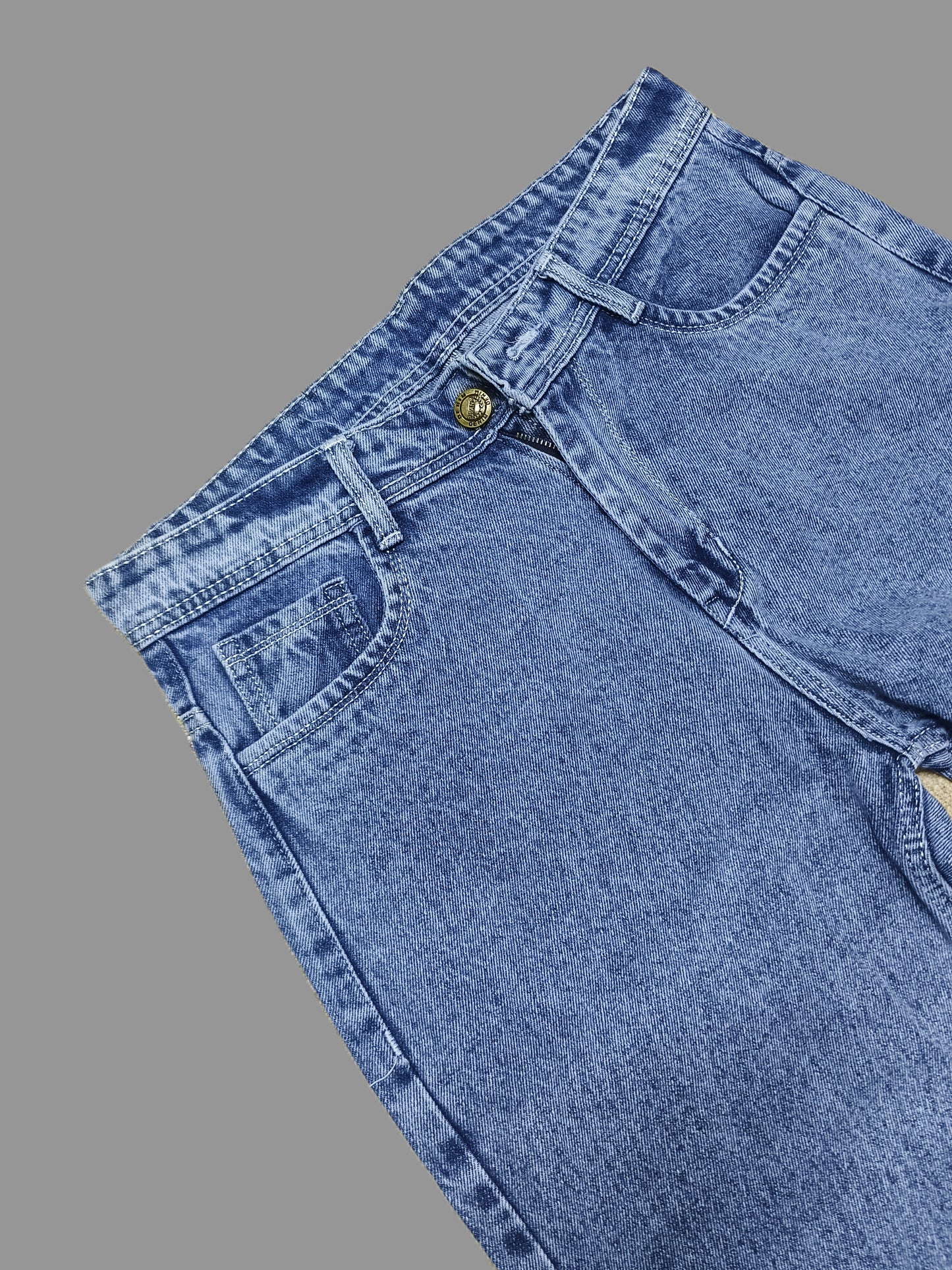 Men’s Ice Blue Cloud Wash Baggy Fit Jeans | Mid Rise Relaxed Denim | Trendy Streetwear Style