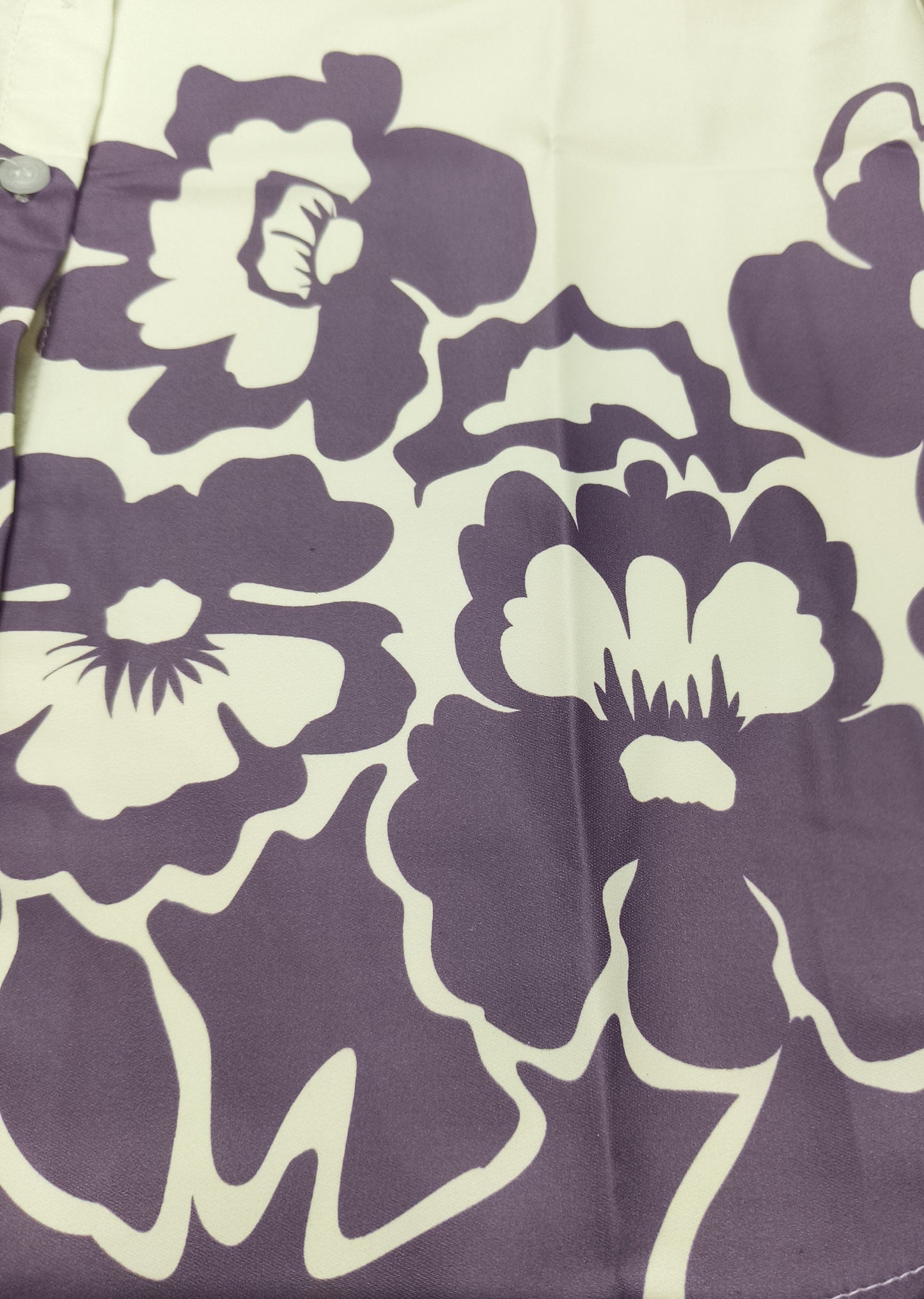 White & Purple Floral Short Shirt for Women’s | Stylish Cropped Button-Down