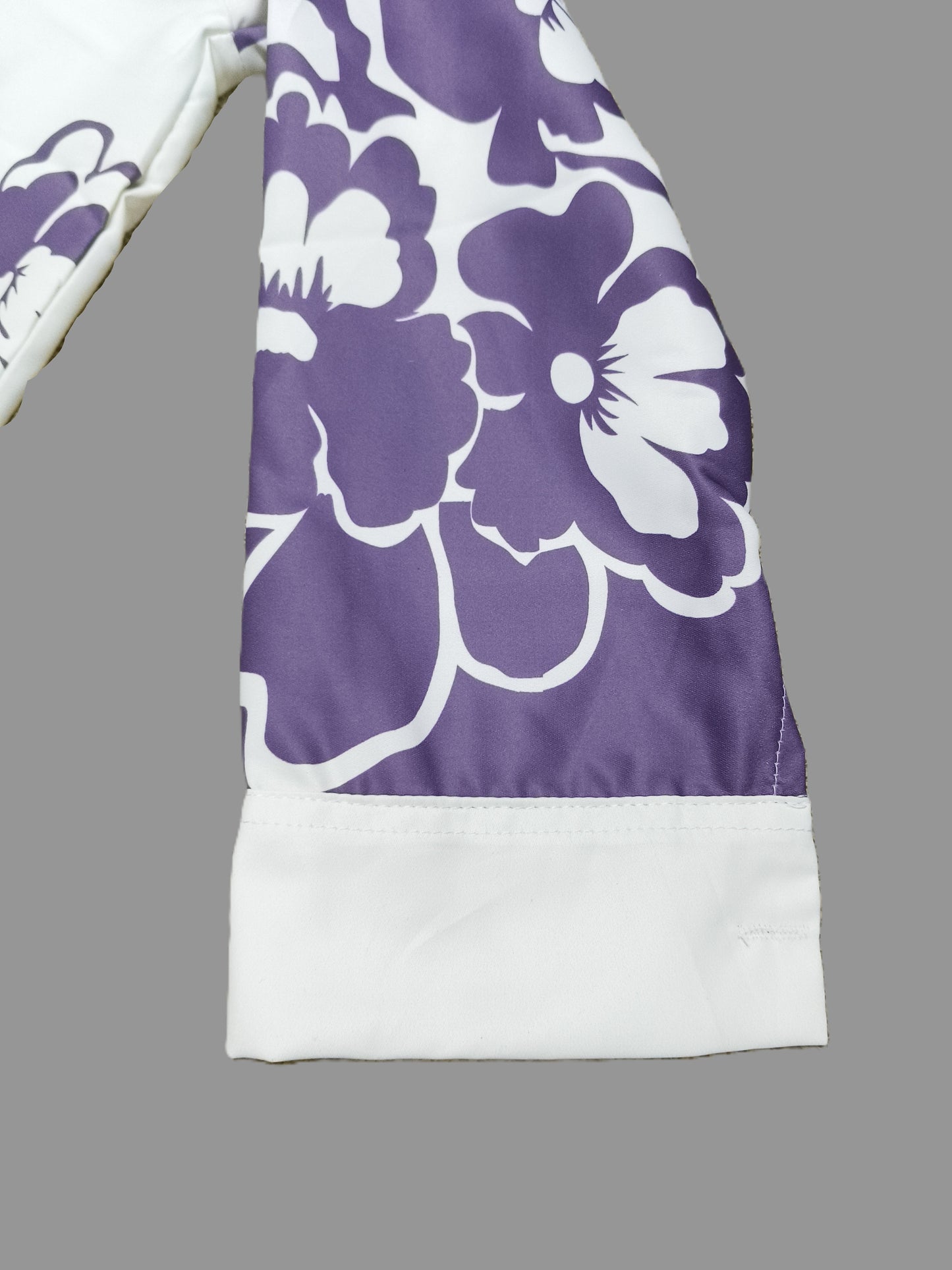 White & Purple Floral Short Shirt for Women’s | Stylish Cropped Button-Down