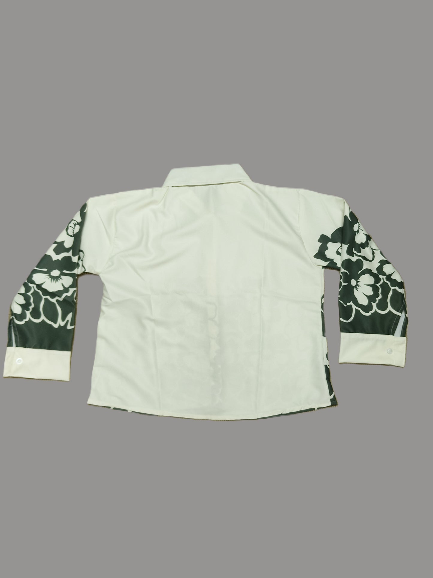 Green Floral Printed Short Shirt for Women's – Stylish Button-Down Casual Top