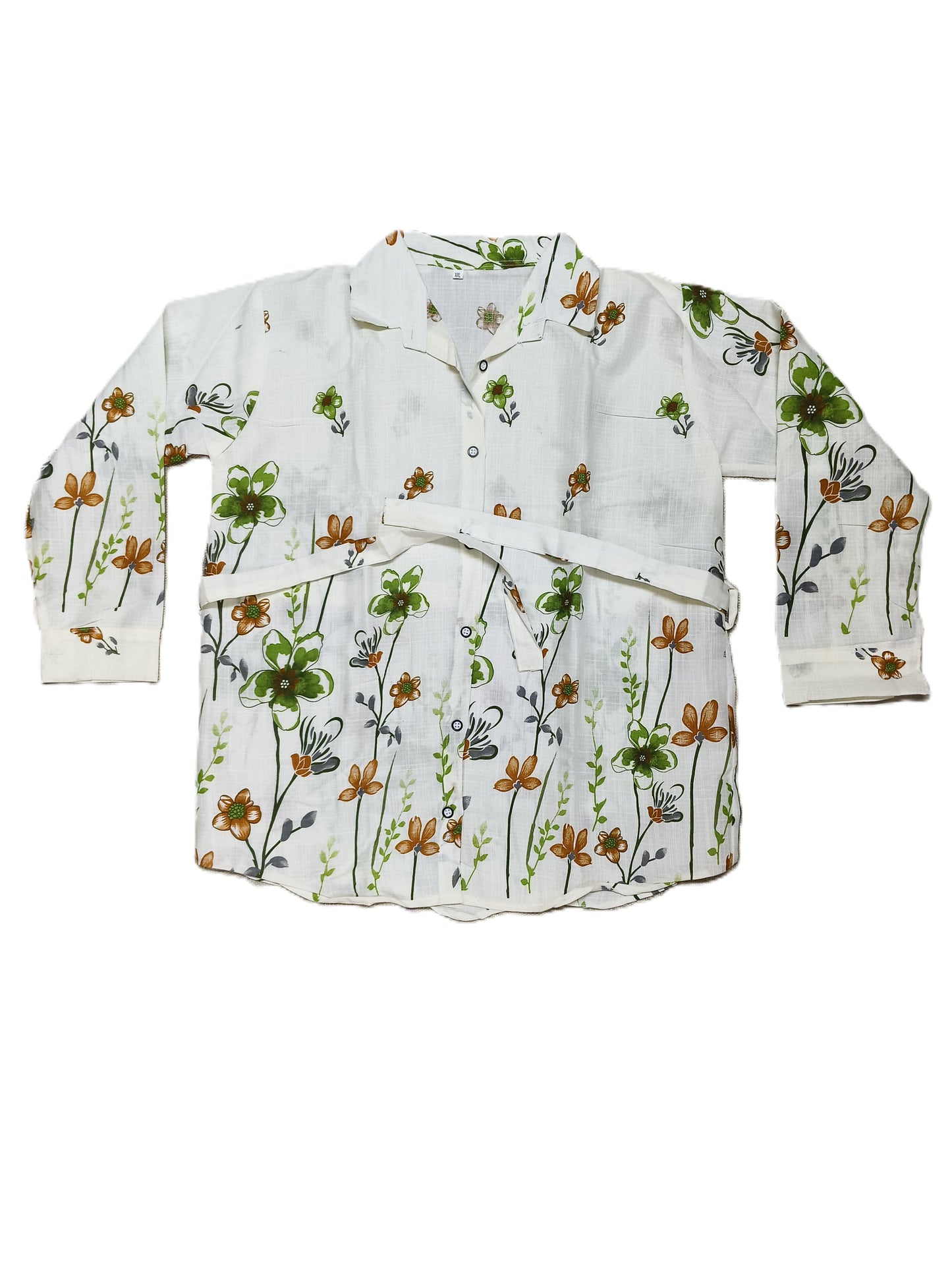 White Floral Printed Cotton Co-ord Set for Women | Casual Loungewear Set