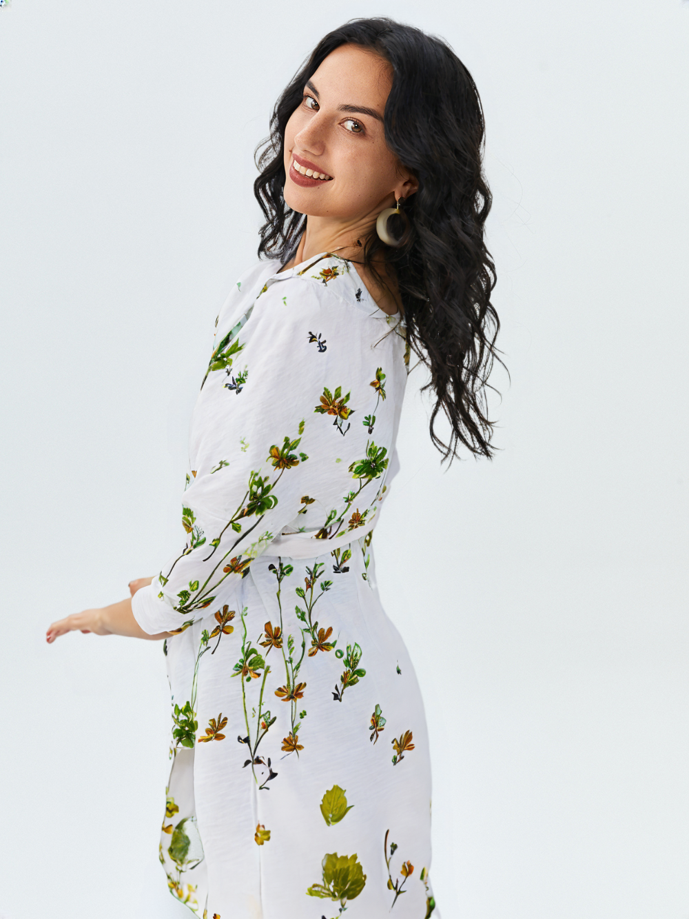 White Floral Printed Cotton Co-ord Set for Women | Casual Loungewear Set