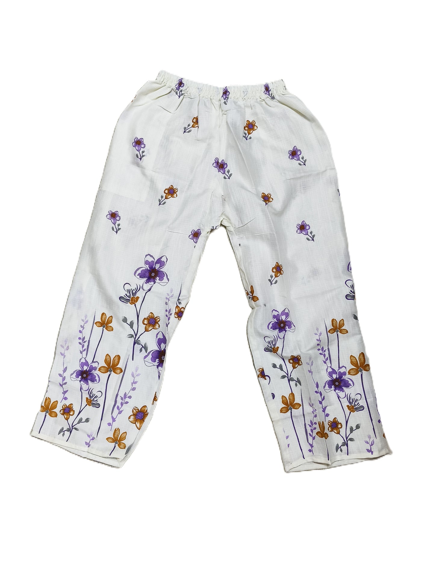 White Floral Printed Co-Ord Set for Women – Cotton Casual Shirt & Pant Combo