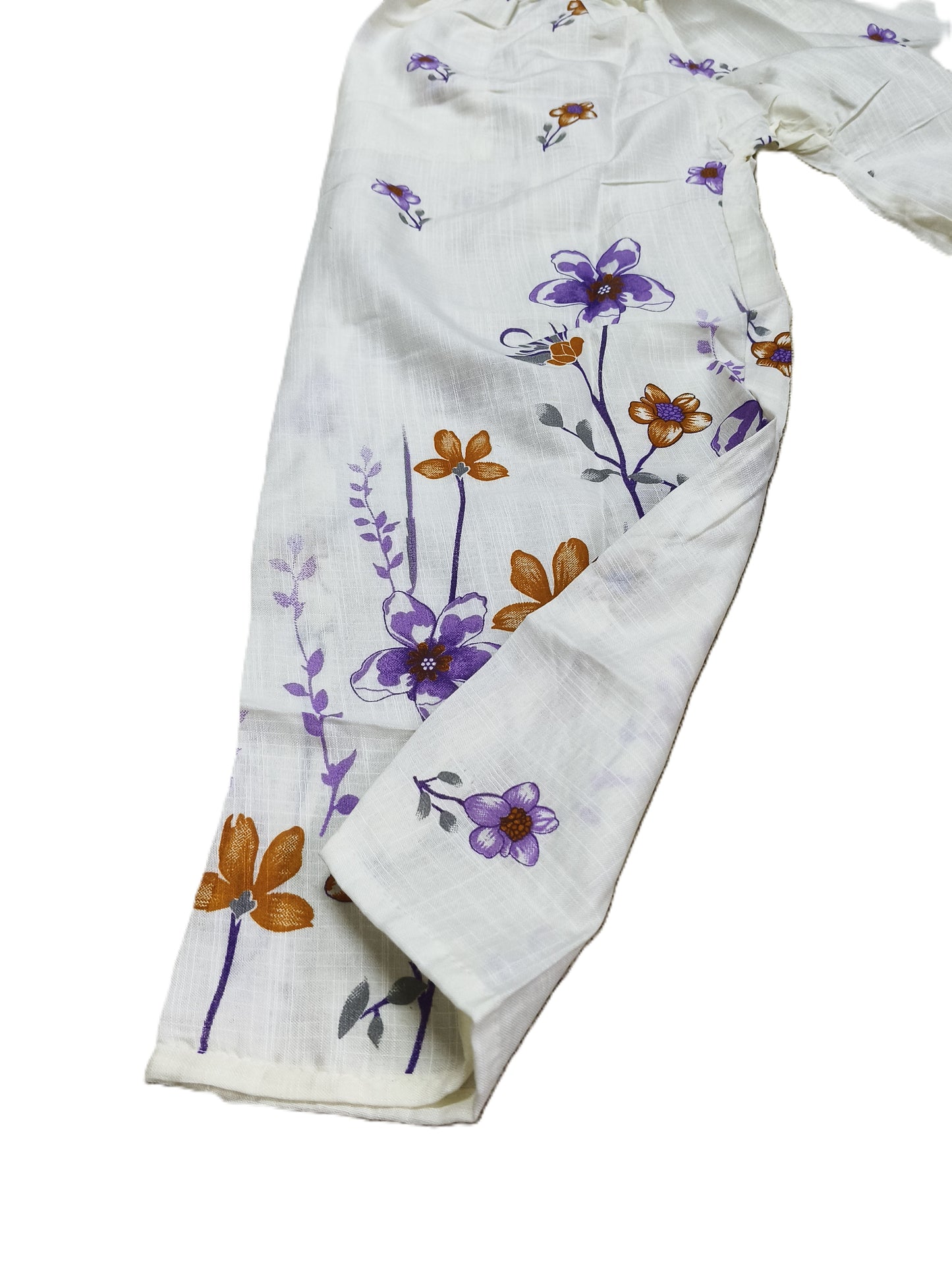 White Floral Printed Co-Ord Set for Women – Cotton Casual Shirt & Pant Combo