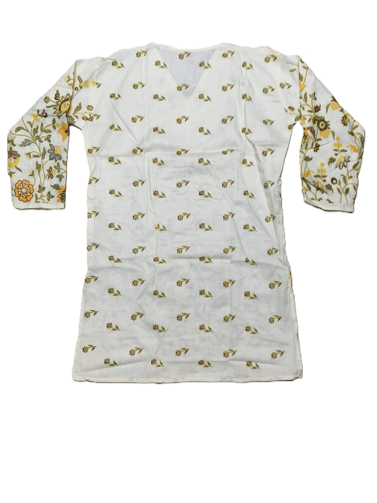 Sunflower Yellow Floral Co-Ord Set with Crochet Lace Neck – Summer Cotton Coord for Women