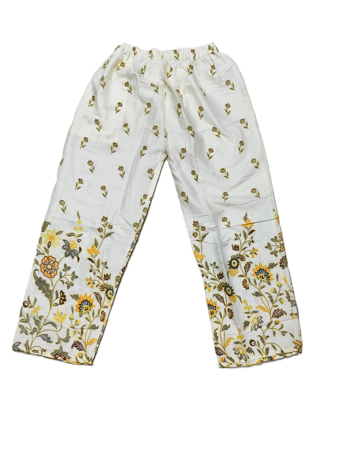 Sunflower Yellow Floral Co-Ord Set with Crochet Lace Neck – Summer Cotton Coord for Women