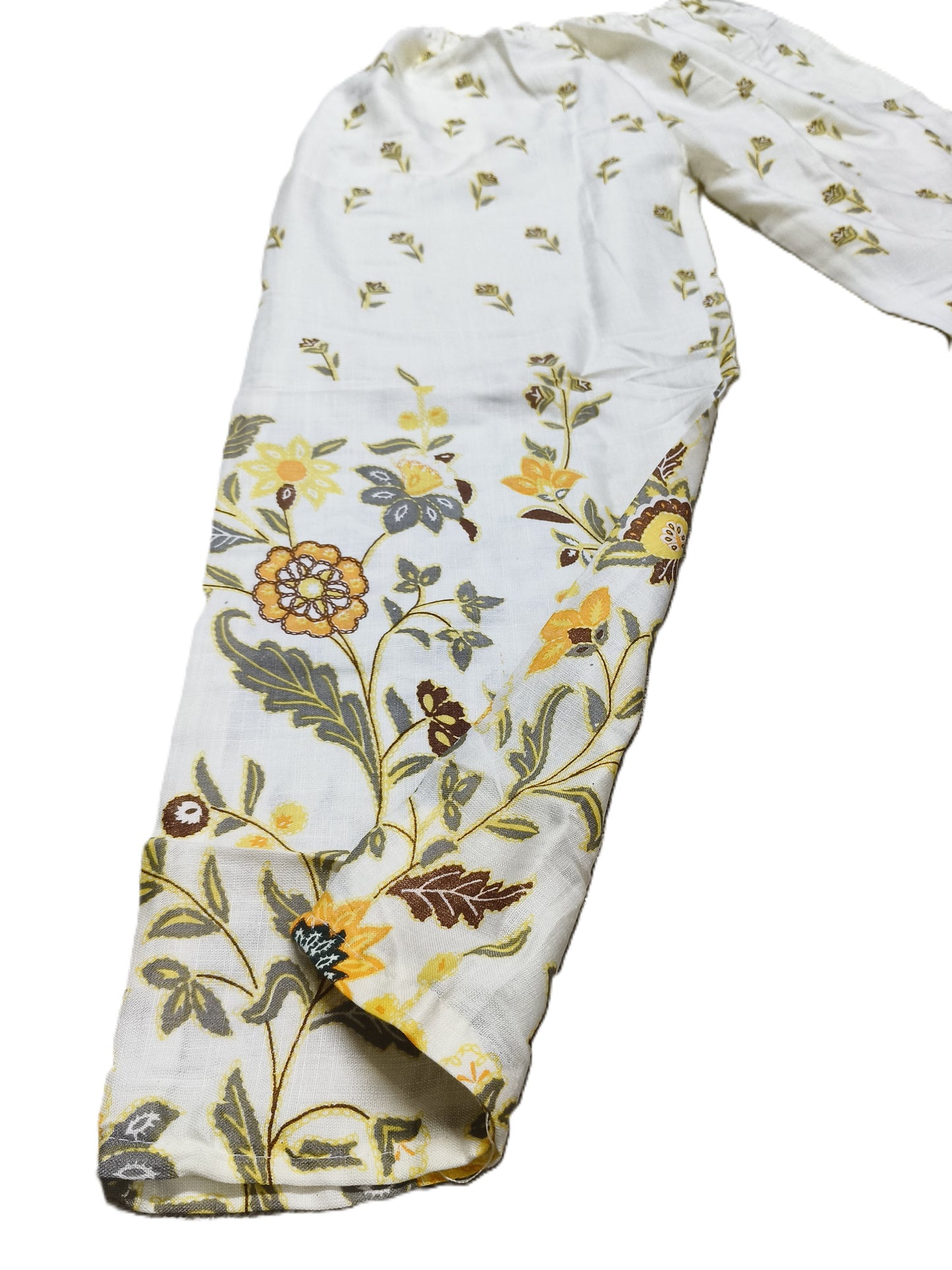Sunflower Yellow Floral Co-Ord Set with Crochet Lace Neck – Summer Cotton Coord for Women