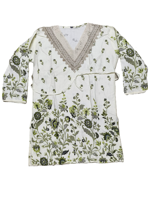 Elegant Green Floral Printed Cotton Co-ord Set for Women – Stylish Ethnic Wear for Summer