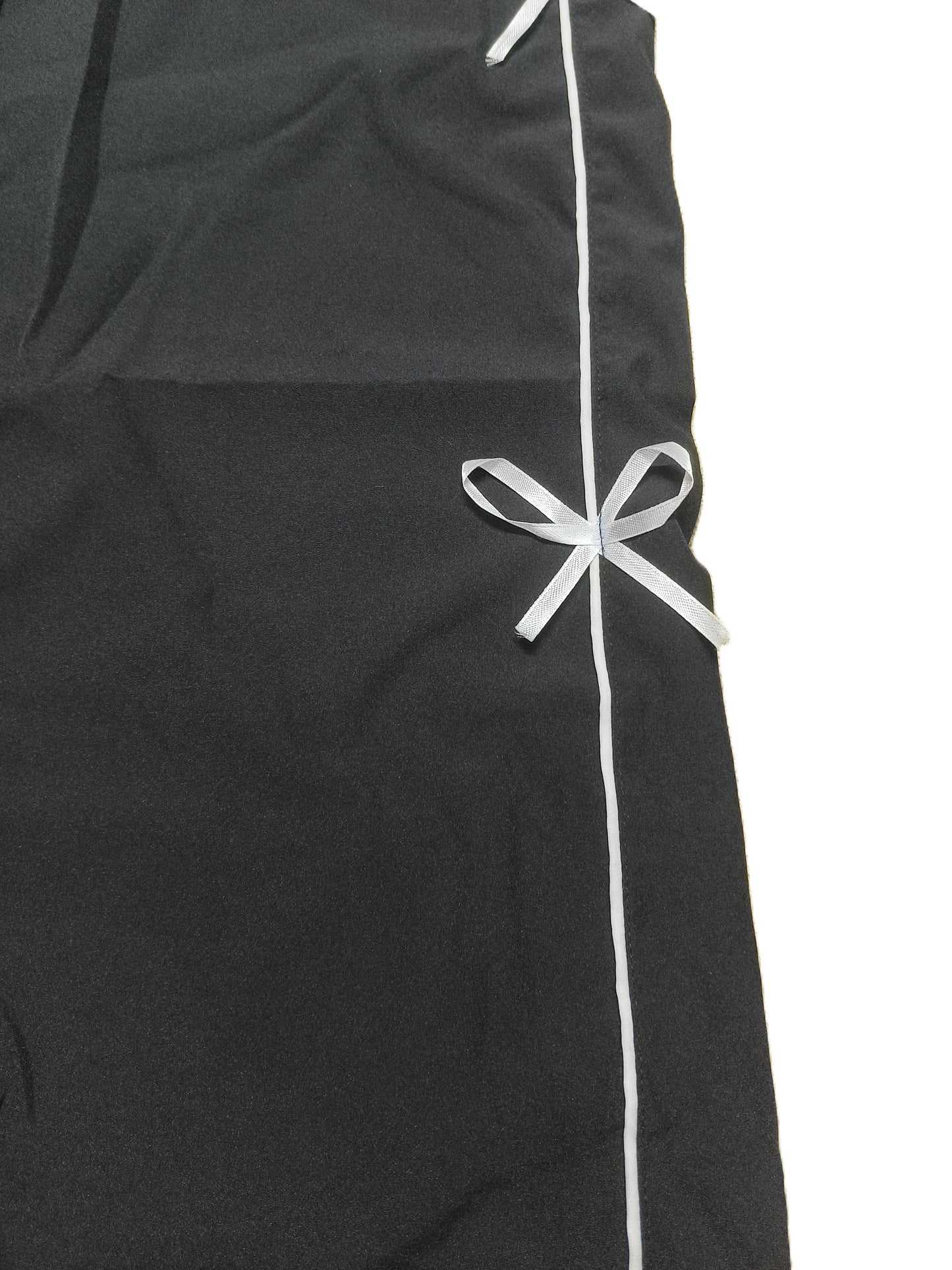 Stylish Black Bow String Track Pants – Relaxed Fit | Streetwear Casual for Women's