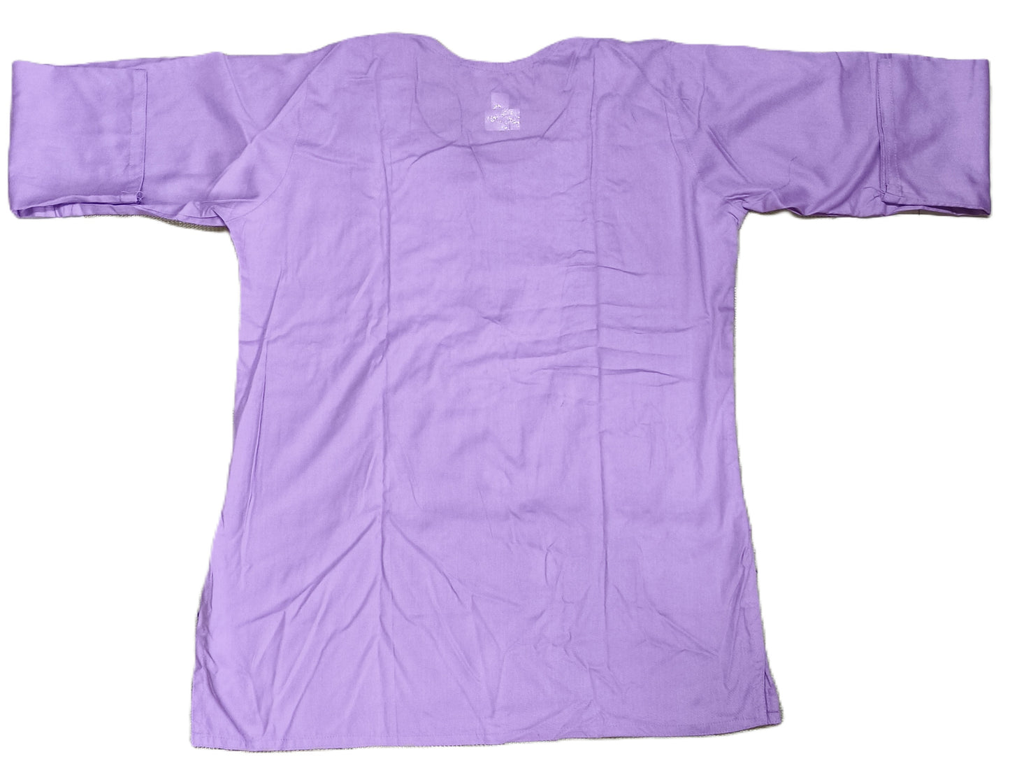 Women's Lilac Cotton Kurti with White Embroidery – Elegant Ethnic Wear for Casual & Office Look