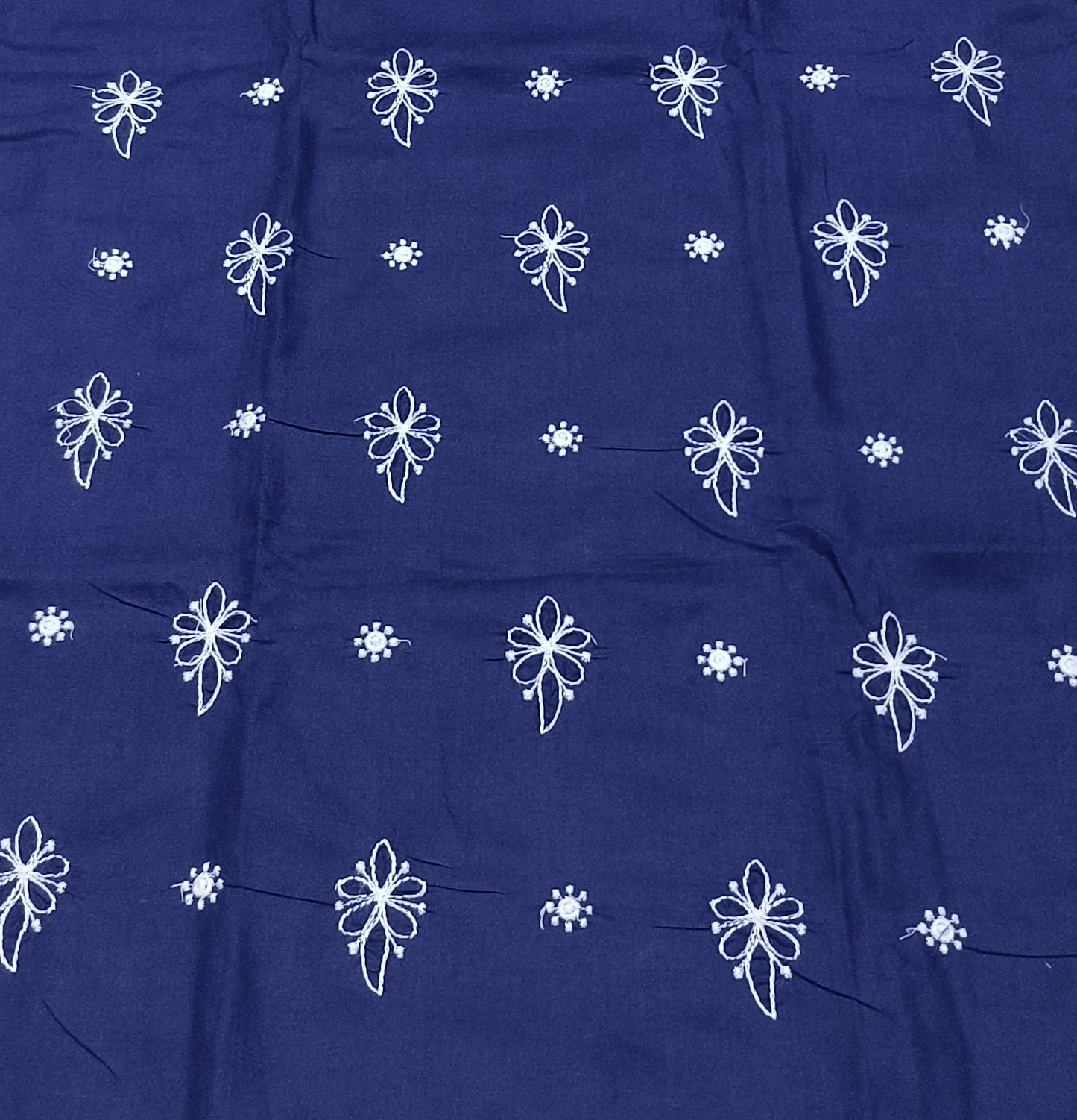 Navy Blue Cotton Chikankari Embroidered Straight Kurta for Women – Ethnic & Casual Wear