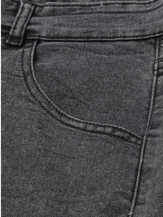Men’s Charcoal Grey Straight Fit Jeans – Comfortable Mid-Rise Casual Denim