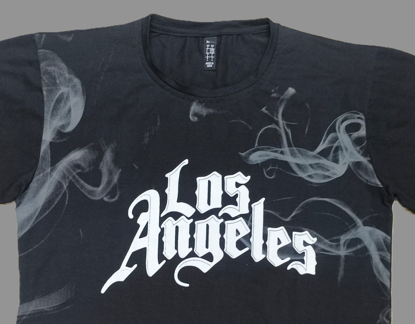 Black Oversized Graphic T-Shirt with Smoke Print – Men's Urban Streetwear