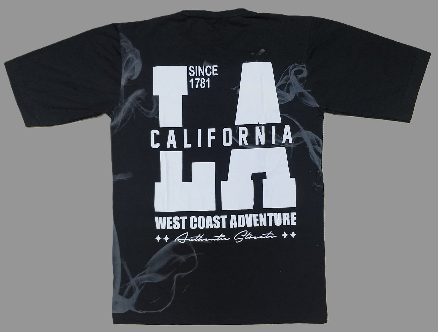 Black Oversized Graphic T-Shirt with Smoke Print – Men's Urban Streetwear