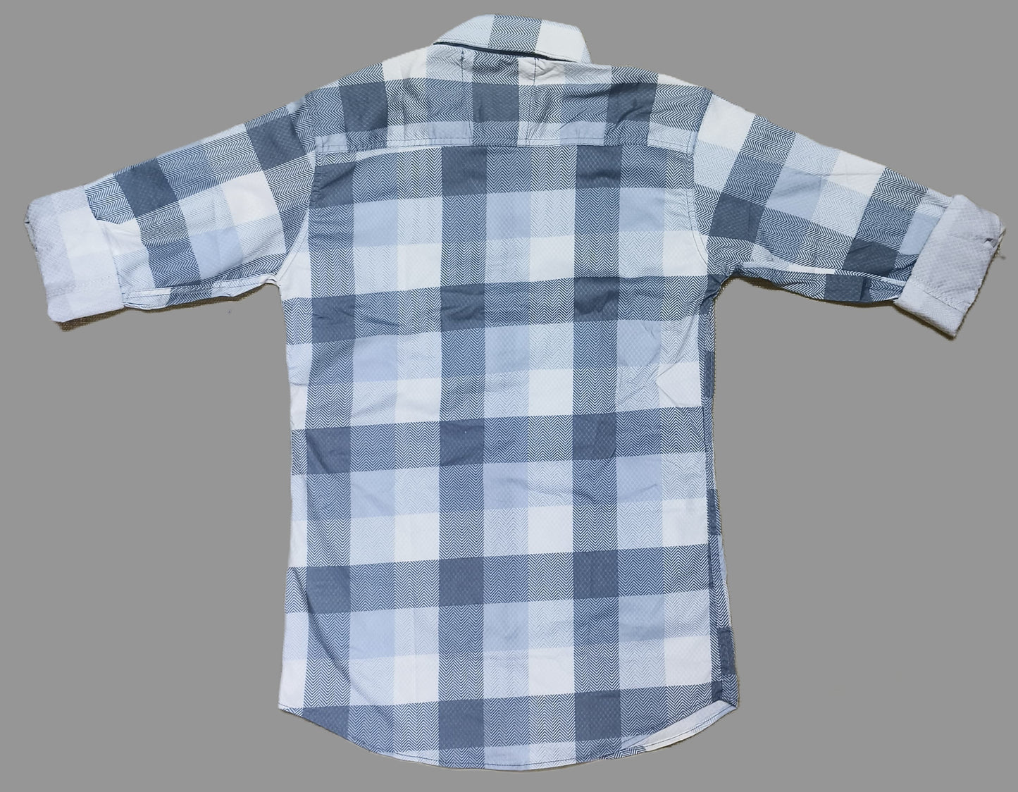 Men's Blue & White Checkered Cotton Casual Shirt | Full Sleeve | Slim Fit