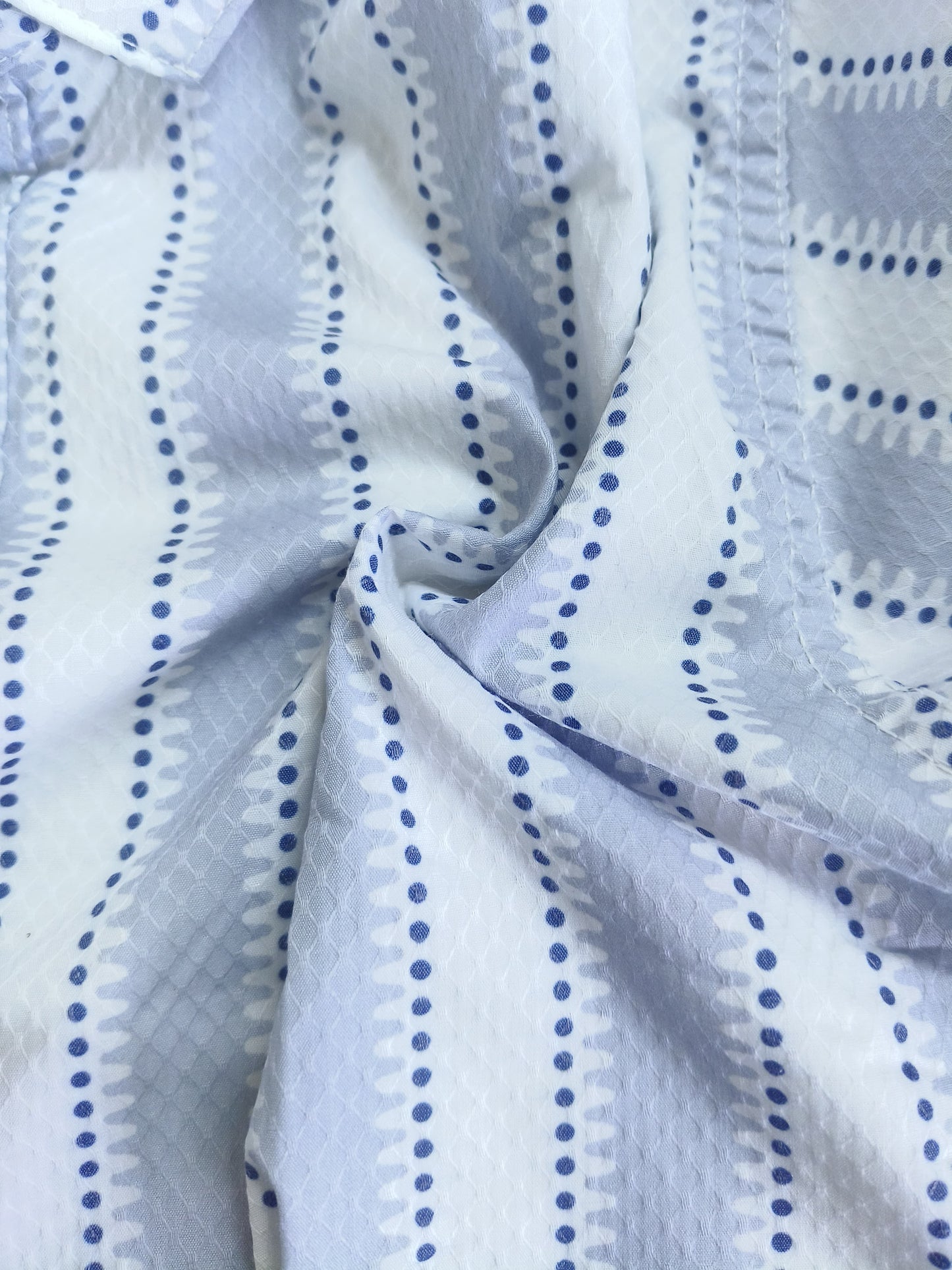 Men’s Light Blue & White Vertical Striped Casual Shirt – Pure Cotton Paper Shirt