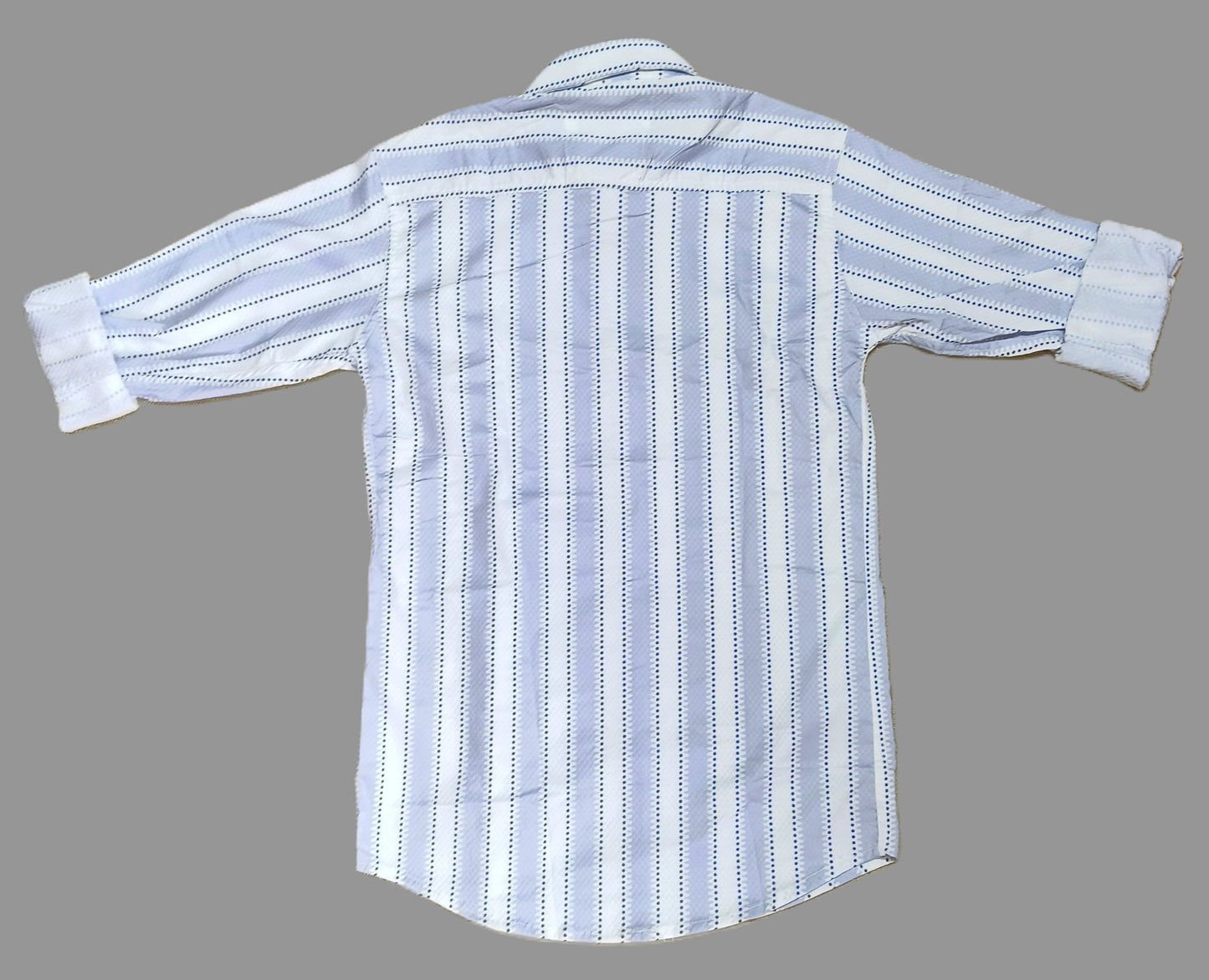 Men’s Light Blue & White Vertical Striped Casual Shirt – Pure Cotton Paper Shirt