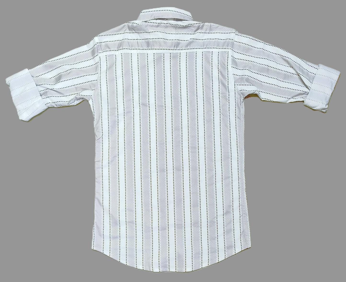 Premium White & Light Grey Vertical Striped Cotton Paper Shirt for Men – Casual & Formal Wear