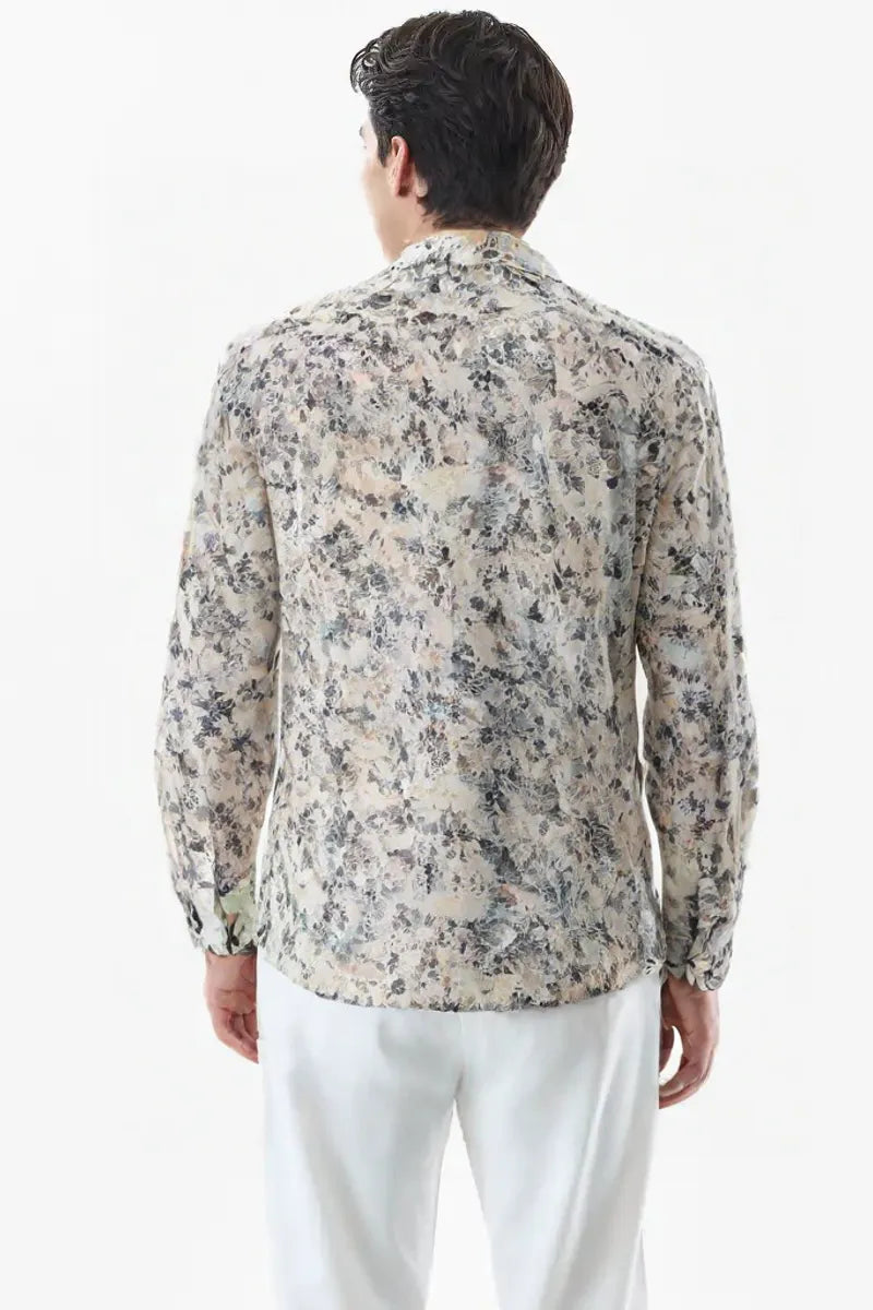 Men’s Floral Printed Casual Shirt – Full Sleeve | Stylish Summer Shirt