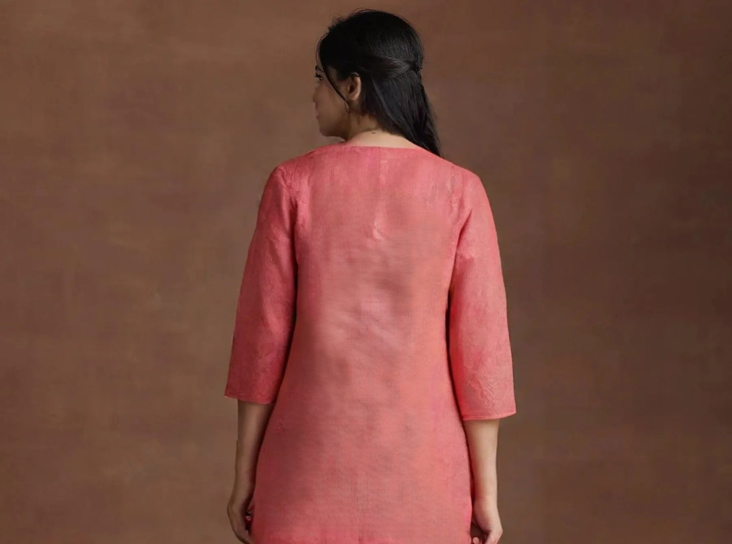Pink Cotton Chikankari Style Embroidered Kurti for Women | Floral Design | Daily & Ethnic Wear