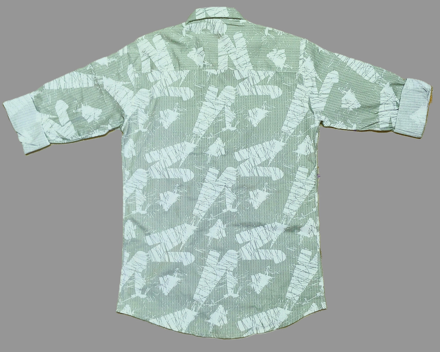 Men’s Mint Green Abstract Printed Cotton Casual Shirt – Full Sleeve