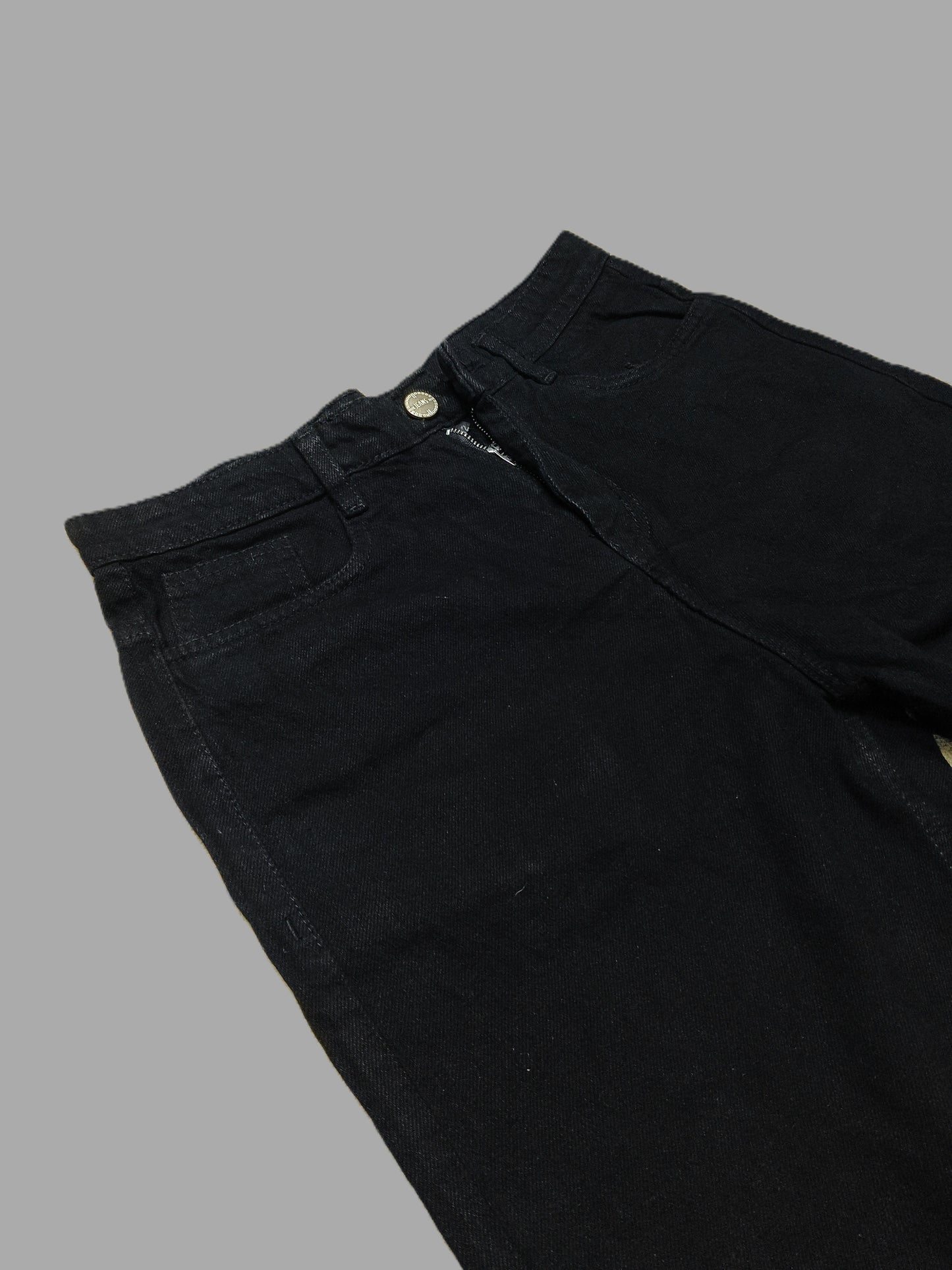 Men's Classic Pure Black Baggy Fit Denim Jeans | Streetwear Style