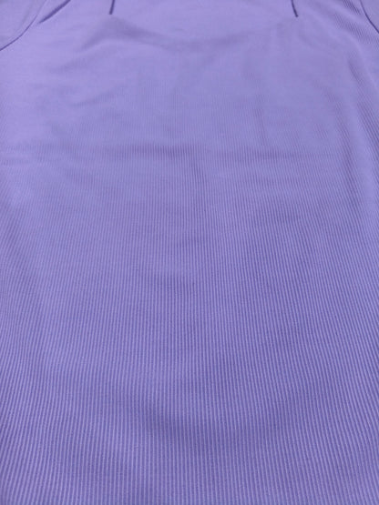 Lilac Ribbed Knit Top with Asymmetric Neck for Women’s – Soft Stretch Fitted Casual Wear