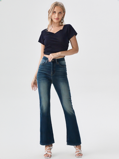 Black Sweetheart Neck Ribbed Knit Top for Women's