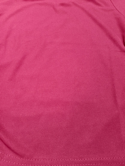 Maroon Solid Ribbed Knit Top with Stylish Square Neck for Women's