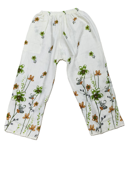 White Floral Printed Cotton Co-ord Set for Women | Casual Loungewear Set