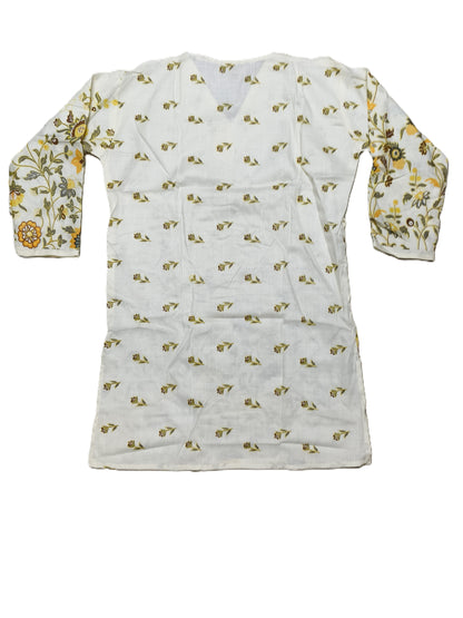 Sunflower Yellow Floral Co-Ord Set with Crochet Lace Neck – Summer Cotton Coord for Women