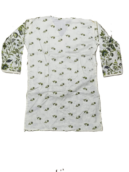 Elegant Green Floral Printed Cotton Co-ord Set for Women – Stylish Ethnic Wear for Summer