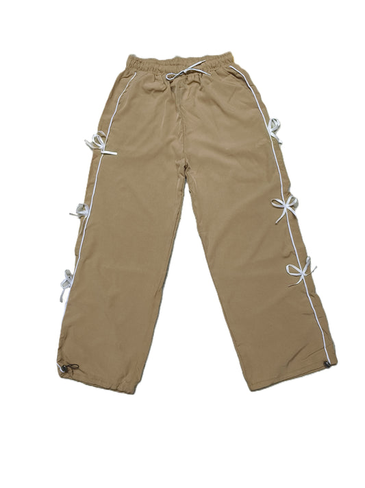 Stylish Olive green Bow String Track Pants – Relaxed Fit | Streetwear Casual for Women’s