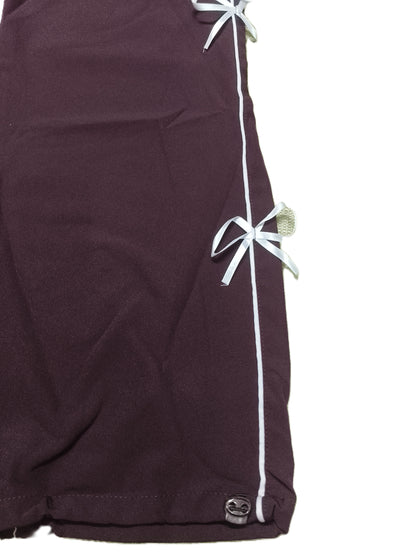 Stylish Purple Bow String Track Pants – Relaxed Fit | Streetwear Casual for Women’s