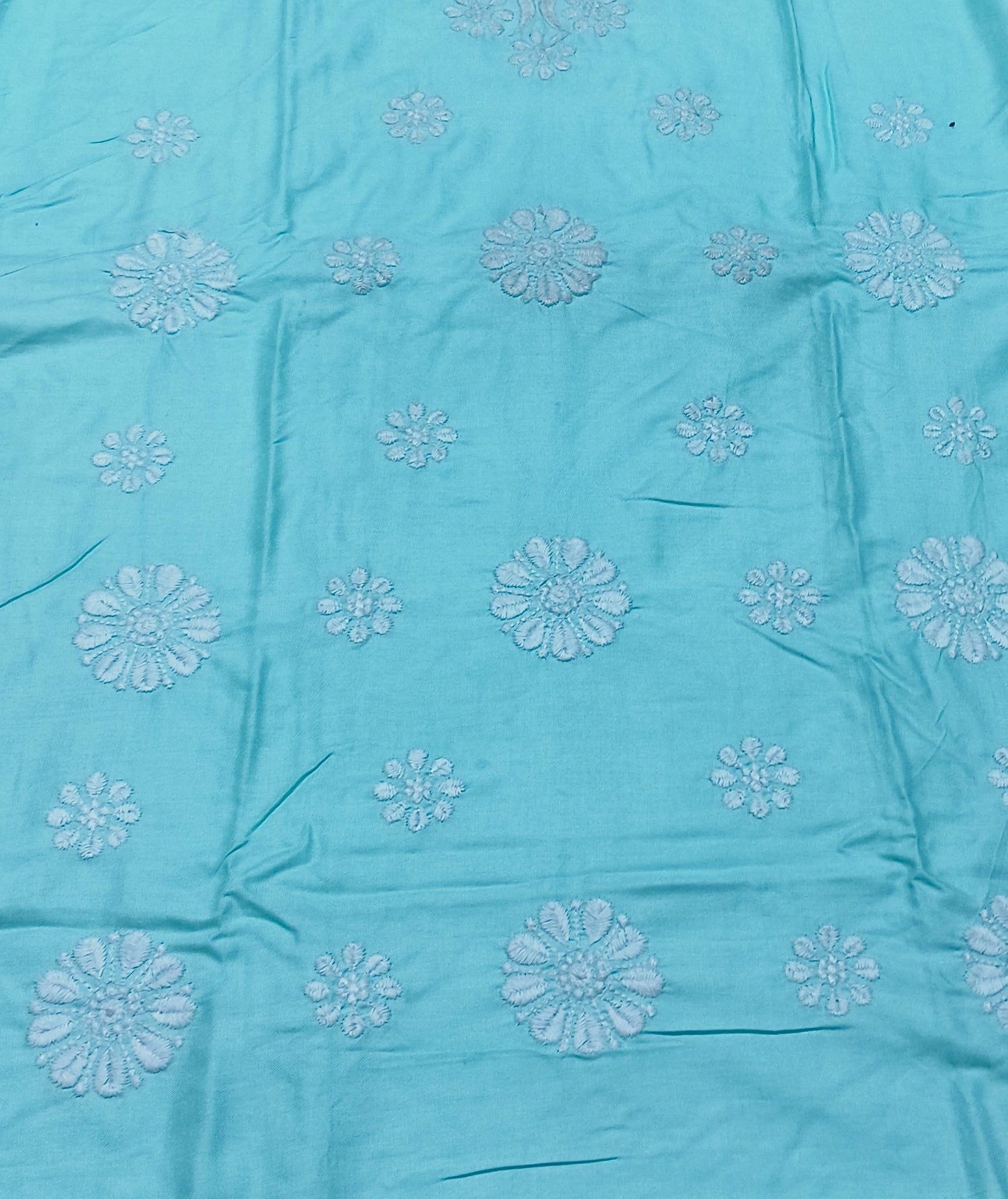 Elegant Sky Blue Cotton Embroidered Kurta for Women – Festive & Ethnic Wear