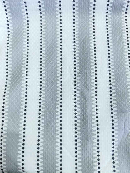 Premium White & Grey Vertical Stripe Men's Cotton Paper Shirt – Regular Fit