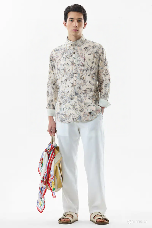 Men’s Floral Printed Casual Shirt – Full Sleeve | Stylish Summer Shirt