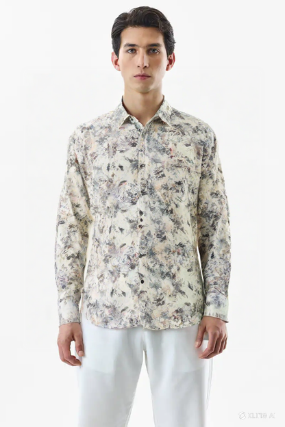 Men’s Floral Printed Casual Shirt – Full Sleeve | Stylish Summer Shirt