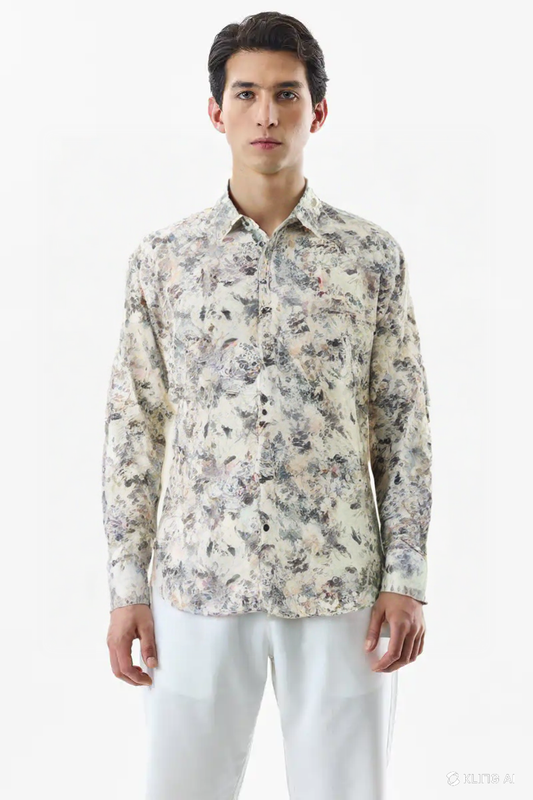 Men’s Floral Printed Casual Shirt – Full Sleeve | Stylish Summer Shirt